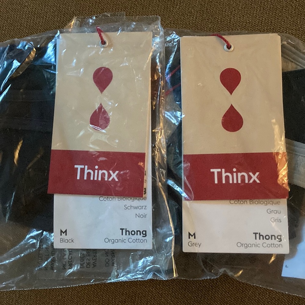 NWT *TWO* (Great Deal) Thinx Organic Cotton Thongs